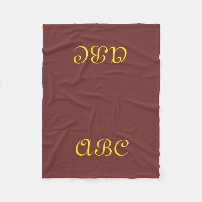 Polaire Couverture en molleton à monogramme rouge foncé av (Devant)