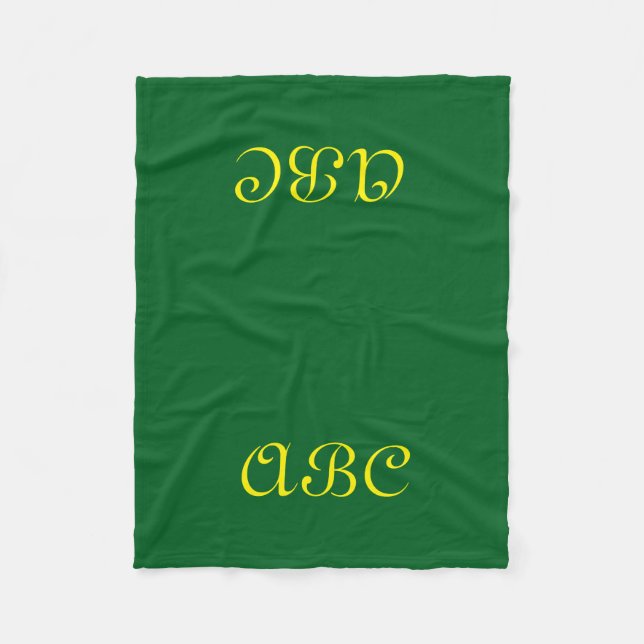 Polaire Couverture en molleton à monogramme vert foncé ave (Devant)