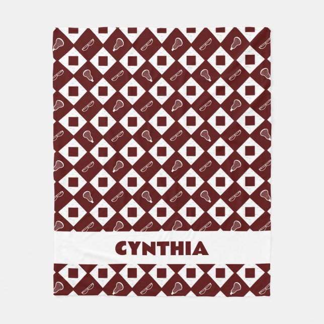 Polaire Couverture en molleton à motif argyle Maroon Lacro (Devant)