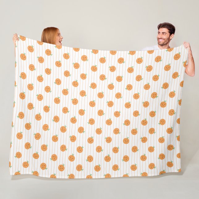 Polaire Couverture en molleton à motif de jolies oranges (En situation)