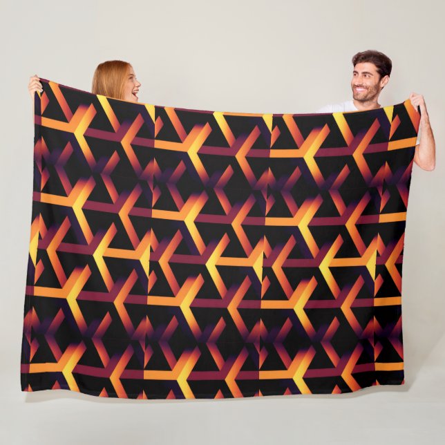 Polaire Couverture en molleton à motif d'illusion d'optiqu (En situation)
