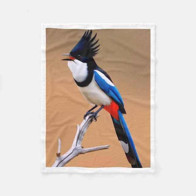 Polaire Couverture en molleton à motif d'oiseau bleu et ro (Devant)