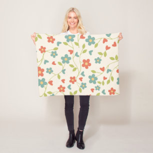Polaire Couverture en molleton à motif fleurs