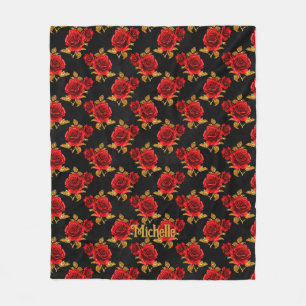 Polaire Couverture en molleton à motif floral gothique