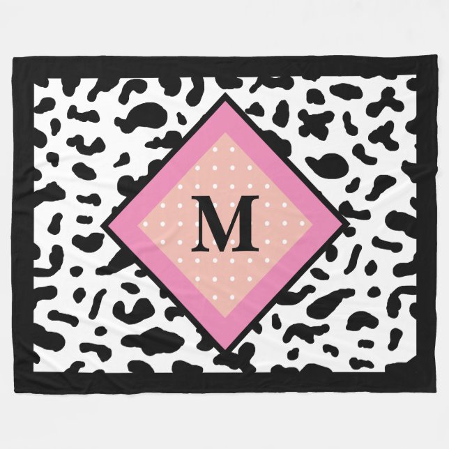 Polaire Couverture en molleton à motif imprimé vache et mo (Devant (Horizontal))