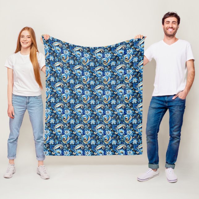 Polaire Couverture en molleton à motif Paisley (En situation)