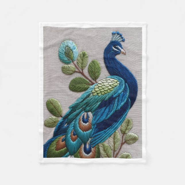 Polaire Couverture en molleton à motif paon et feuilles de (Devant)