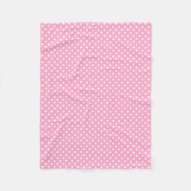 Polaire Couverture en molleton à motif pois rose et blanc (Devant)