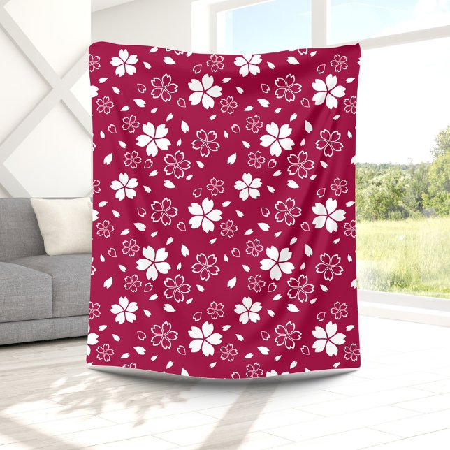 Polaire Couverture en molleton à motif Sakura rouge (Créateur téléchargé)