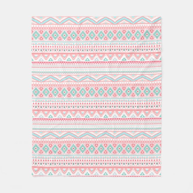 Polaire Couverture en molleton à motif tribal pastel, moye (Devant)