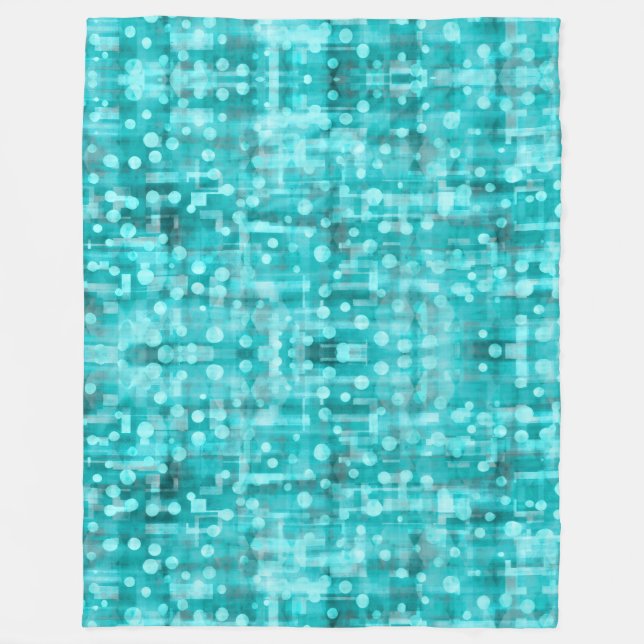 Polaire Couverture en molleton abstrait teal pointillé gon (Devant)