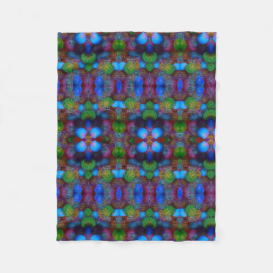 Polaire Couverture en molleton abstraite kaléidoscope bleu