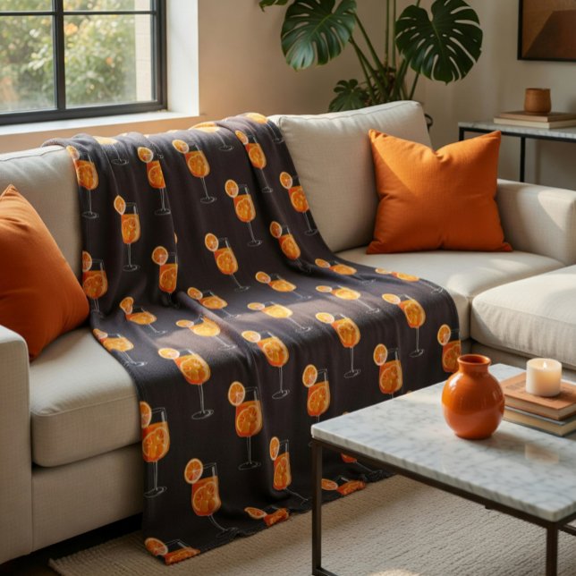Polaire Couverture en molleton Aperol Spritz – Vibrations  (Créateur téléchargé)