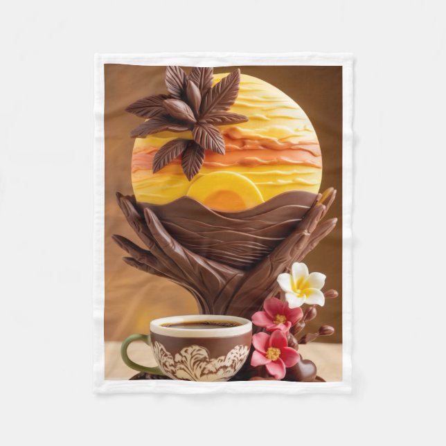 Polaire Couverture en molleton Art Sunset au Chocolat et C (Devant)