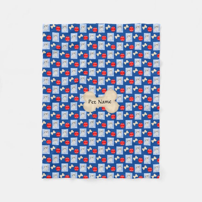 Polaire Couverture en molleton bleu personnalisée Malshi (Devant)