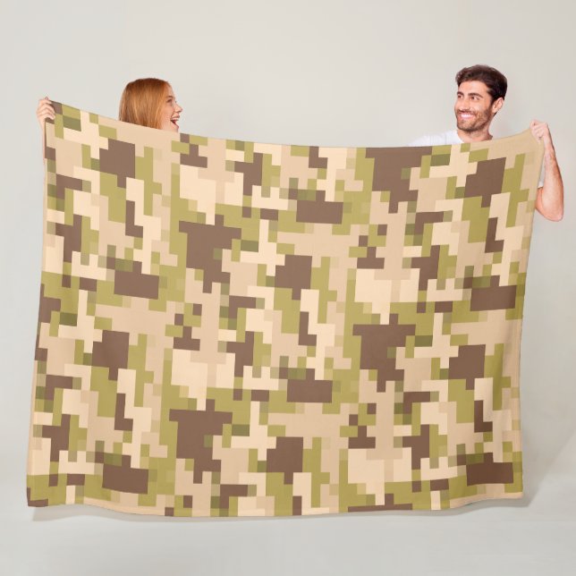 Polaire Couverture en molleton camouflage numérique marron (En situation)
