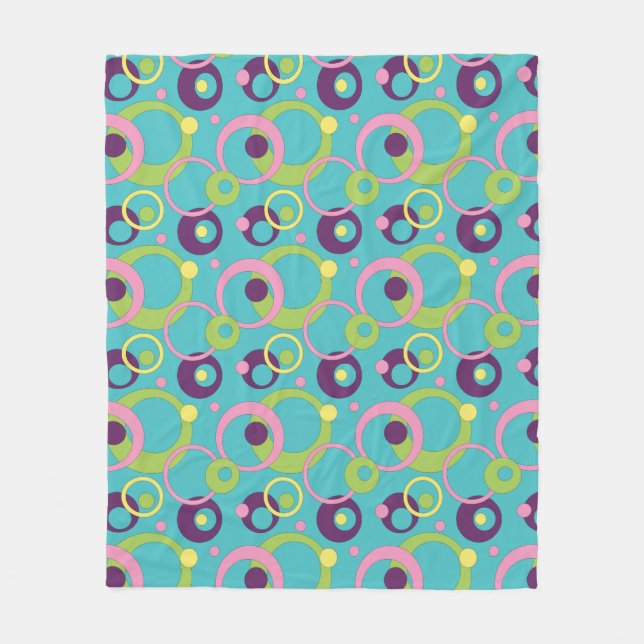 Polaire Couverture en molleton Cercles bleus funky (Devant)