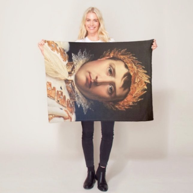 Polaire Couverture en molleton Couronne de laurier de Napo (Napoleon’s Portrait  Design blanket - soft and colourful available  in 3 different sizes. )