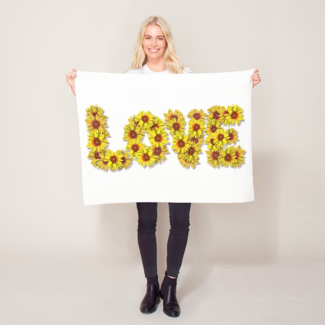 Polaire Couverture en molleton d'amour Tournesol (En situation)