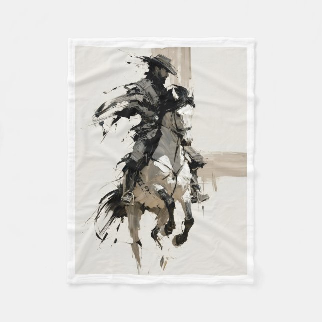 Polaire Couverture en molleton d'art de cheval de cow-boy  (Devant)