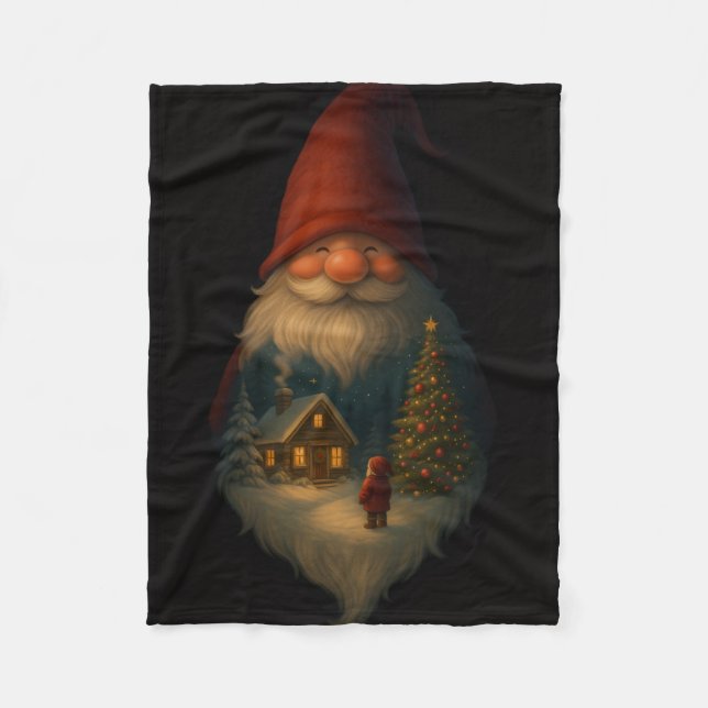 Polaire Couverture en molleton de cabane de gnome de Noël  (Devant)