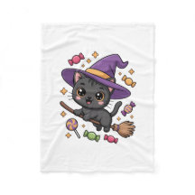 Couverture en molleton de chat magique mignon