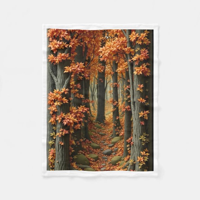 Polaire Couverture en molleton de chemin forestier automna (Devant)