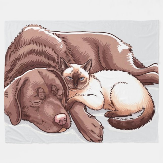 Polaire Couverture en molleton de chien Retriever du Labra (Devant (Horizontal))