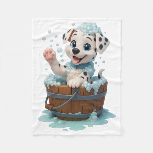 Polaire Couverture en molleton de chiot Dalmatien mignon d (Devant)