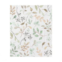 Couverture en molleton de feuilles botaniques