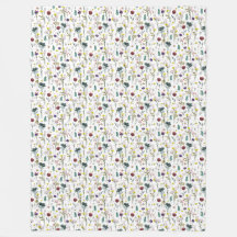Couverture en molleton de fleurs sauvages vibrante