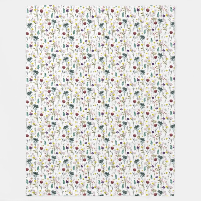 Polaire Couverture en molleton de fleurs sauvages vibrante (Devant)
