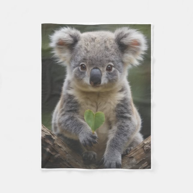 Polaire Couverture en molleton de portrait de bébé koala a (Devant)