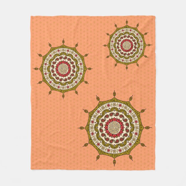 Polaire Couverture en molleton doré Mehndi Fantasy (Devant)