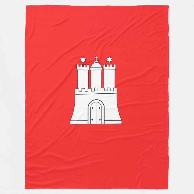 Polaire Couverture en molleton du drapeau de Hambourg (Devant)