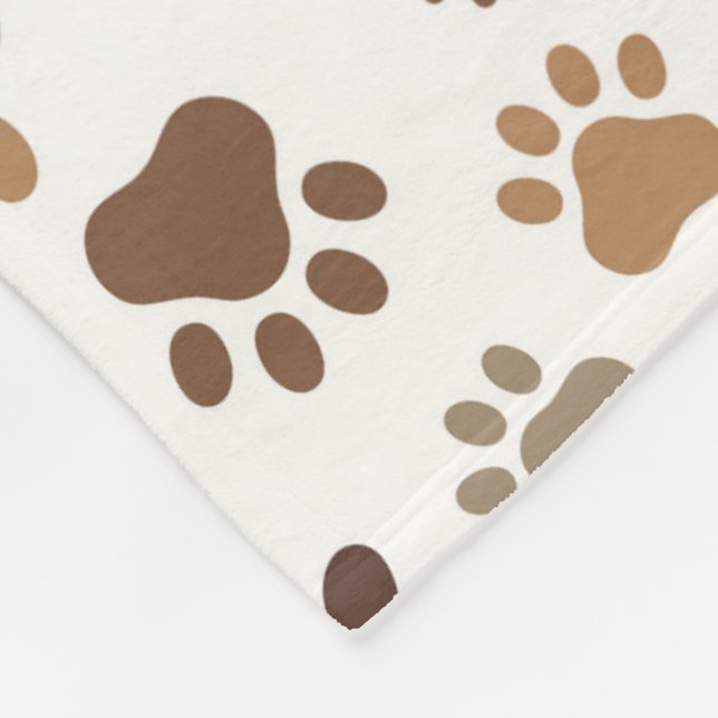 Polaire Couverture en molleton Empreintes de pattes boueus (Coin)