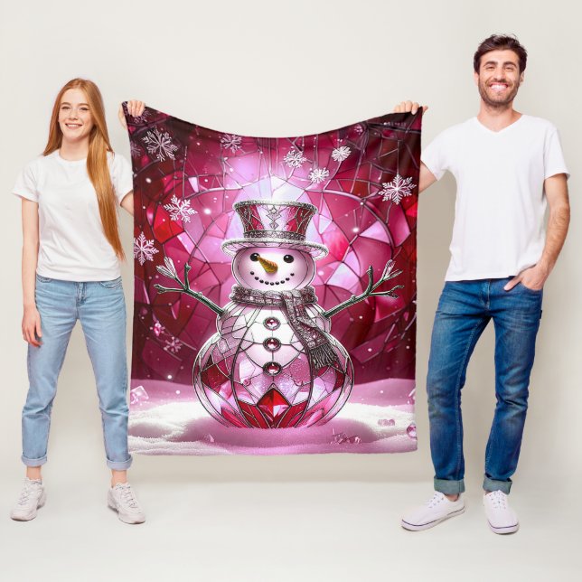 Polaire Couverture en molleton Flocons de neige Bonhomme d (En situation)