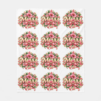 Polaire Couverture en molleton floral Maman, fleurs roses