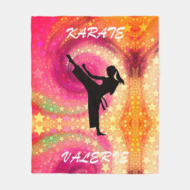 Polaire Couverture en molleton Girls Karate Tropical Swirl (Devant)