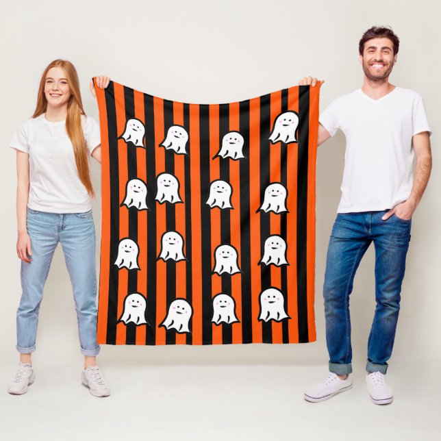 Polaire Couverture en molleton Halloween Ghosts and Stripe (En situation)