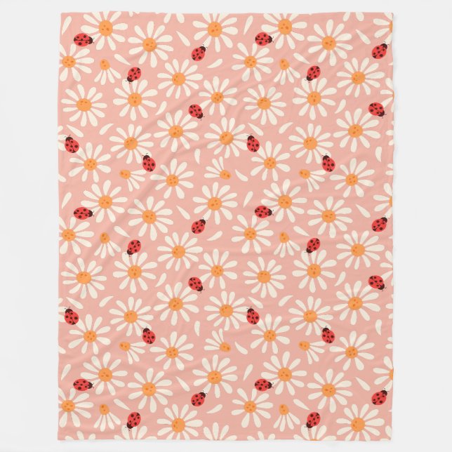 Polaire Couverture en molleton Ladybugs et Daisies (Devant)