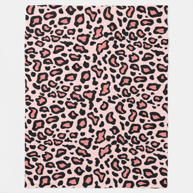 Polaire Couverture en molleton Léopard Rose Cadeau (Devant)