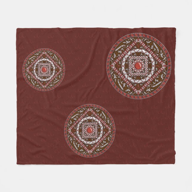 Polaire Couverture en molleton Mandala du Bélier (Devant (Horizontal))