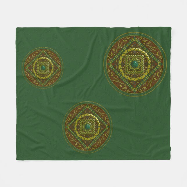 Polaire Couverture en molleton Mandala du Taureau (Devant (Horizontal))