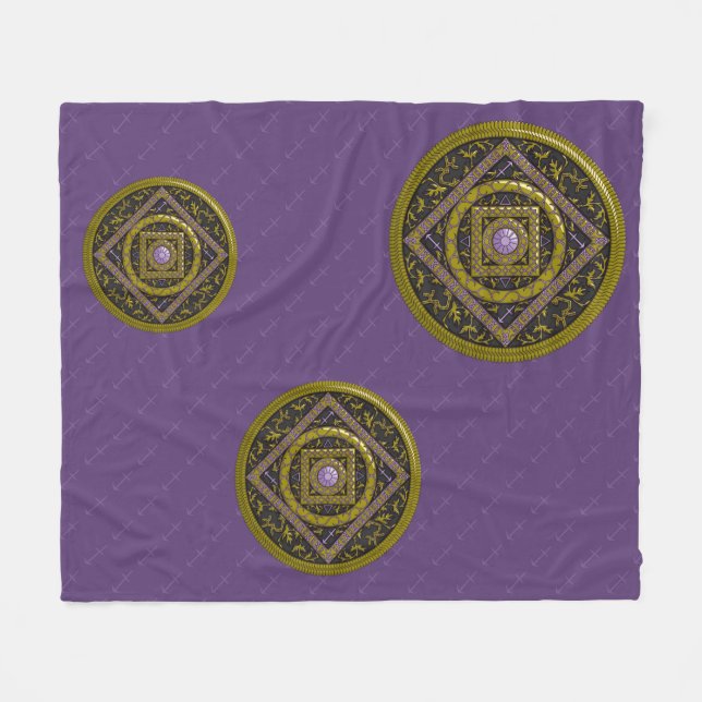 Polaire Couverture en molleton Mandala Sagittaire (Devant (Horizontal))