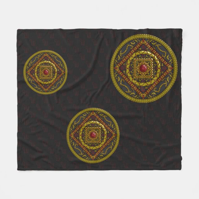 Polaire Couverture en molleton Mandala Scorpion (Devant (Horizontal))