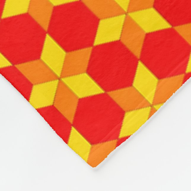 Polaire Couverture en molleton mosaïque géométrique rouge  (Coin)