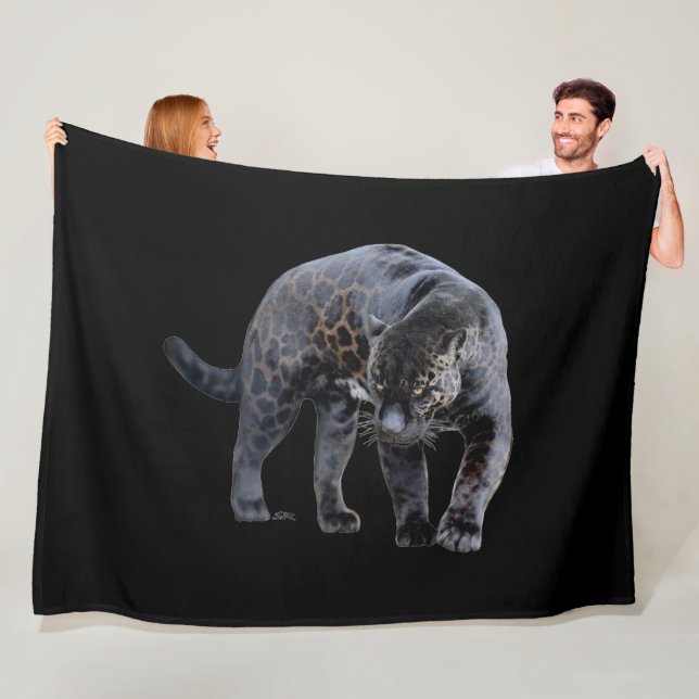 Polaire Couverture en molleton noir Jaguar Diablo (En situation)
