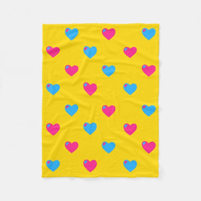Polaire Couverture en molleton Pan Pride Hearts (Devant)