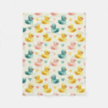 Couverture en molleton pastel à motif canard aquar